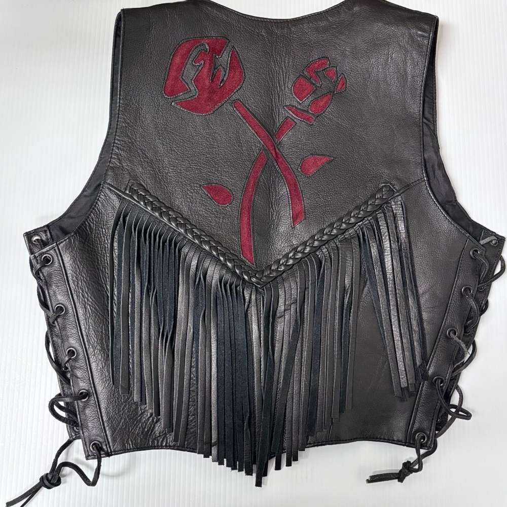 PRO-RIDER LADIES BLACK LEATHER MOTO/BIKER/WESTERN STYLE - Picture 2 of 8